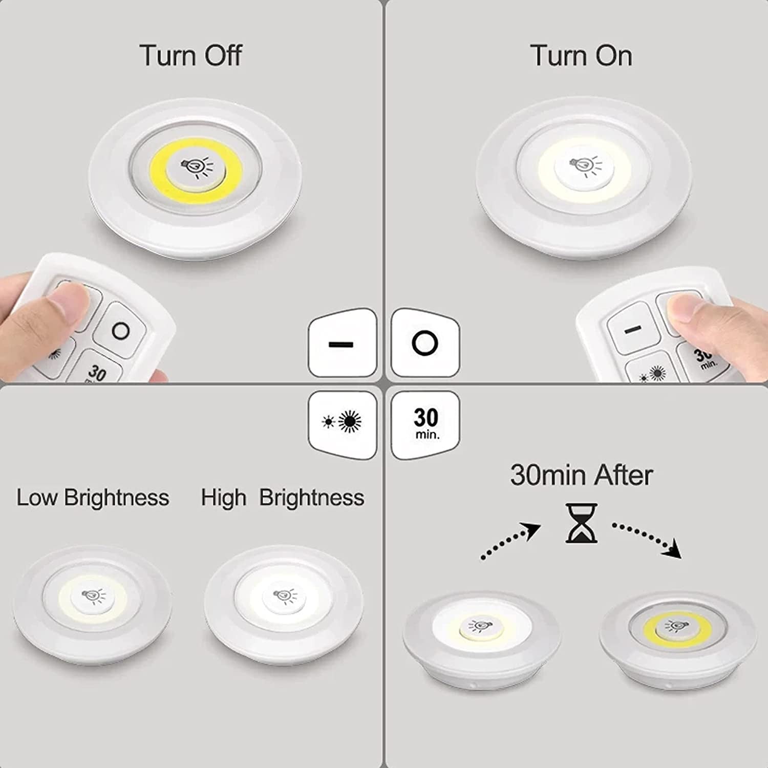 💡 Pack de 3 Luces LED Inalámbricas con Control Remoto – ¡Ilumina Fácilmente Cualquier Espacio!