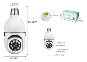 🔐 Cámara de Seguridad WiFi 360° Tipo Foco – ¡Instálala en segundos, vigila todo!