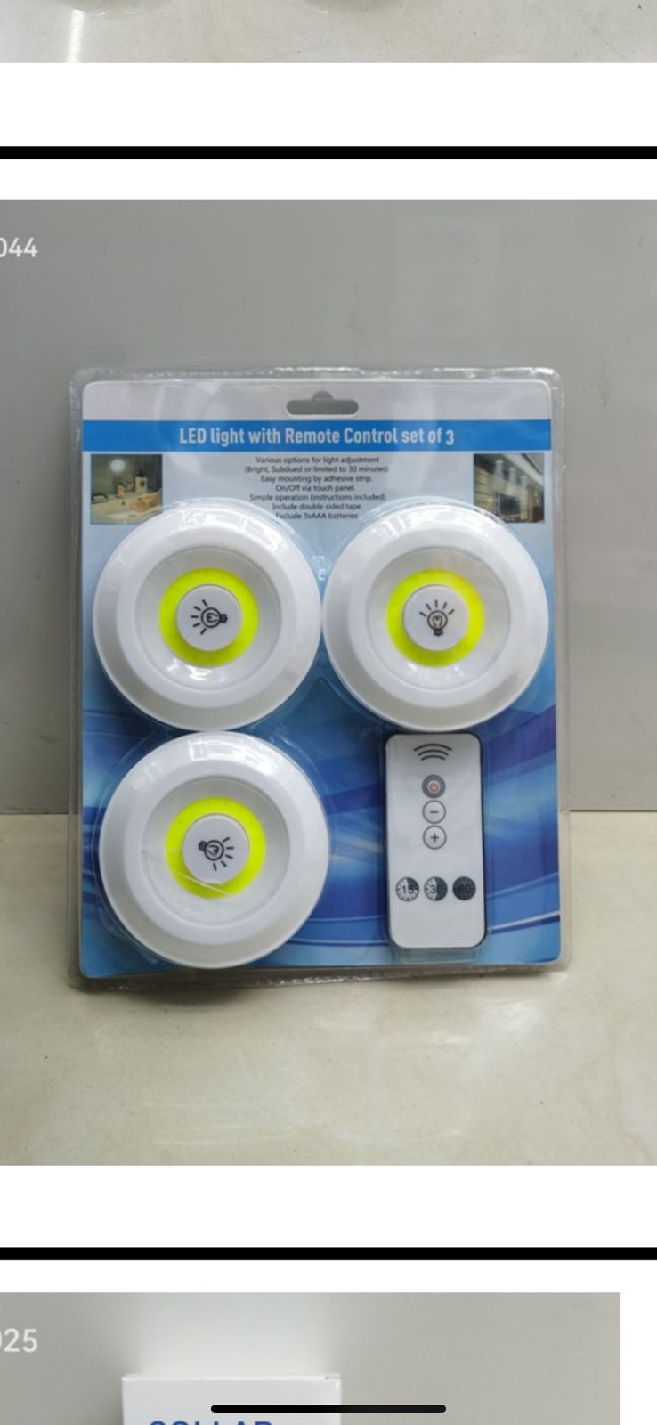 💡 Pack de 3 Luces LED Inalámbricas con Control Remoto – ¡Ilumina Fácilmente Cualquier Espacio!